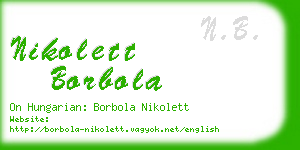 nikolett borbola business card